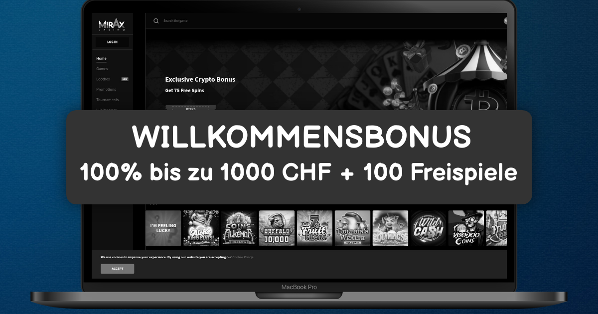 Mirax Casino Schweiz - Top Online Slots & schnelle Auszahlungen